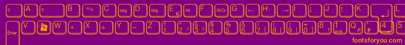 AaqwertzTasten Font – Orange Fonts on Purple Background