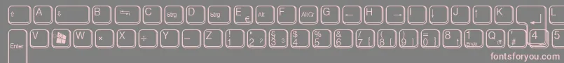 AaqwertzTasten-fontti – vaaleanpunaiset fontit harmaalla taustalla
