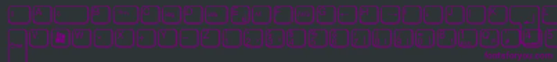 フォントAaqwertzTasten – 黒い背景に紫のフォント