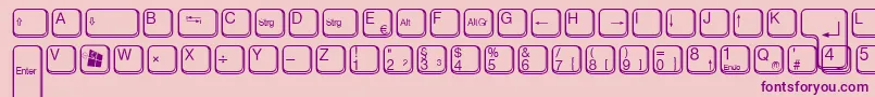 AaqwertzTasten-fontti – violetit fontit vaaleanpunaisella taustalla