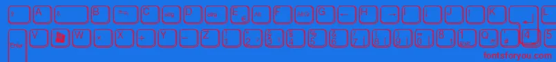 AaqwertzTasten Font – Red Fonts on Blue Background