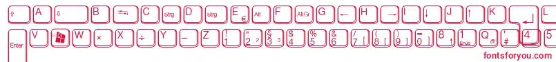Czcionka AaqwertzTasten – czerwone czcionki na białym tle