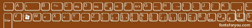AaqwertzTasten Font – White Fonts on Brown Background