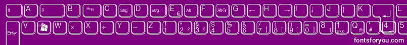 AaqwertzTasten Font – White Fonts on Purple Background