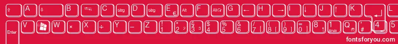 AaqwertzTasten Font – White Fonts on Red Background