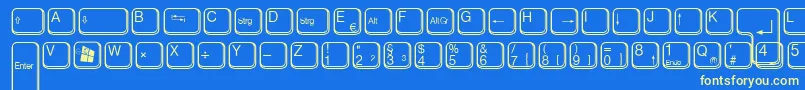 Шрифт AaqwertzTasten – жёлтые шрифты на синем фоне