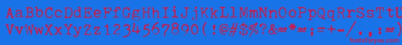 ScmGalaxieXii-Schriftart – Rote Schriften auf blauem Hintergrund