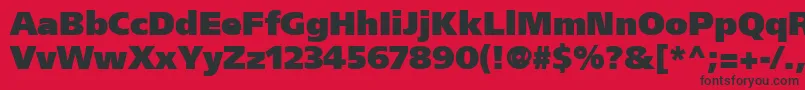 FrutigerCe95UltraBlack-fontti – mustat fontit punaisella taustalla