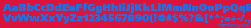 フォントFrutigerCe95UltraBlack – 赤い背景に青い文字