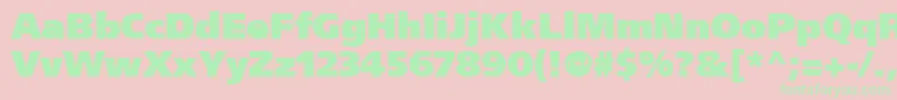 FrutigerCe95UltraBlack Font – Green Fonts on Pink Background