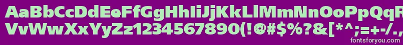 FrutigerCe95UltraBlack Font – Green Fonts on Purple Background