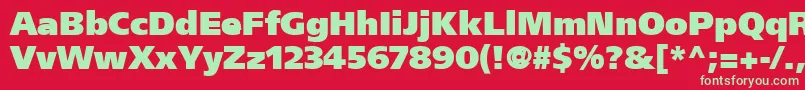 FrutigerCe95UltraBlack Font – Green Fonts on Red Background