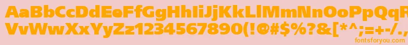 FrutigerCe95UltraBlack Font – Orange Fonts on Pink Background