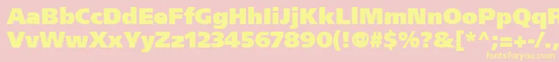 FrutigerCe95UltraBlack Font – Yellow Fonts on Pink Background