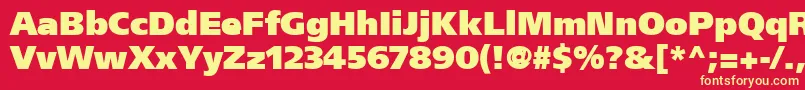 フォントFrutigerCe95UltraBlack – 黄色の文字、赤い背景