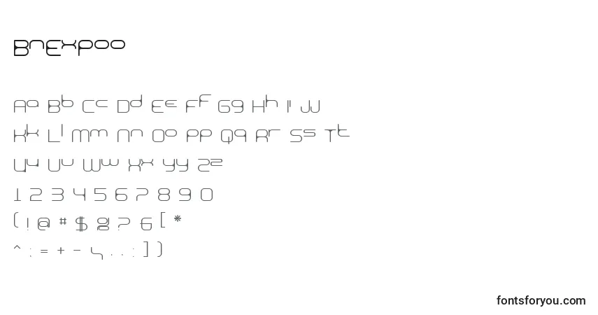 A fonte BnExpoo – alfabeto, números, caracteres especiais