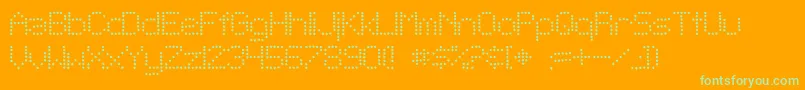 SfTelegraphicLightBold-fontti – vihreät fontit oranssilla taustalla