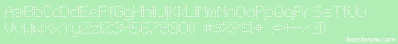 Więcej informacji o czcionce SfTelegraphicLightBold Czcionka SfTelegraphicLightBold – białe czcionki na zielonym tle
