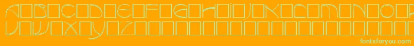 BaudierRegular-Schriftart – Grüne Schriften auf orangefarbenem Hintergrund