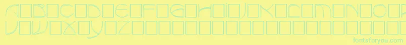 フォントBaudierRegular – 黄色い背景に緑の文字