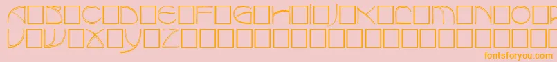 フォントBaudierRegular – オレンジの文字がピンクの背景にあります。