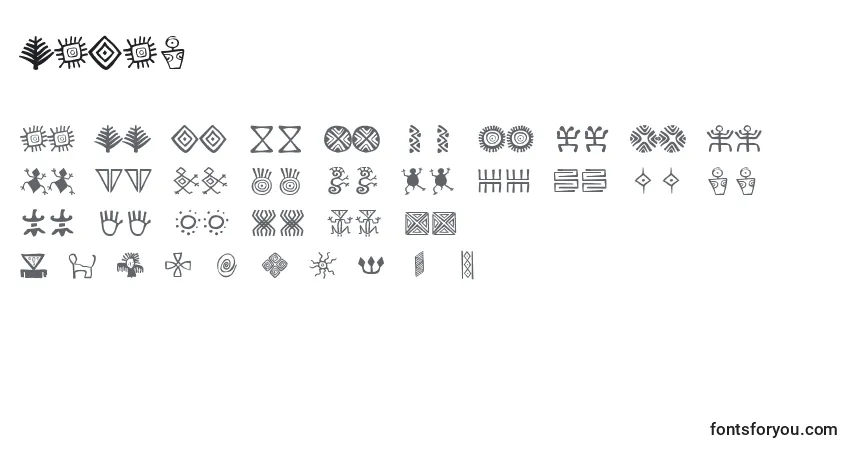Schriftart BacatР° – Alphabet, Zahlen, spezielle Symbole