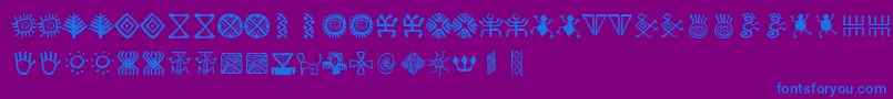 BacatР°-fontti – siniset fontit violetilla taustalla