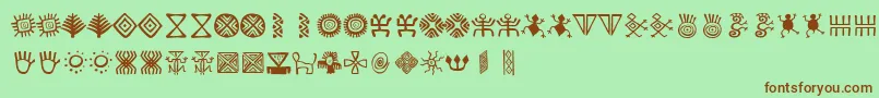 BacatР°-fontti – ruskeat fontit vihreällä taustalla