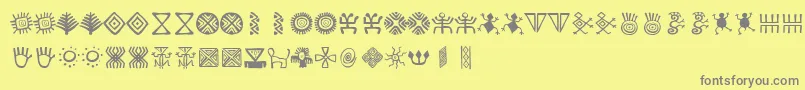 BacatР°-Schriftart – Graue Schriften auf gelbem Hintergrund