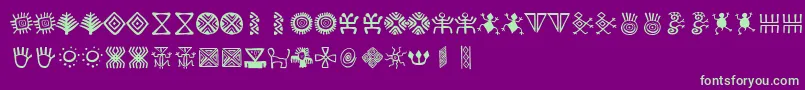 BacatР°-fontti – vihreät fontit violetilla taustalla