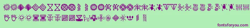 BacatР°-fontti – violetit fontit vihreällä taustalla