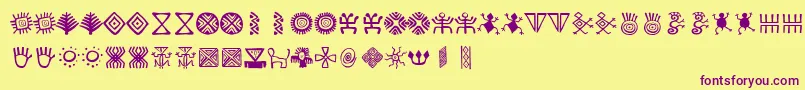 BacatР°-fontti – violetit fontit keltaisella taustalla