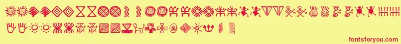 フォントBacatР° – 赤い文字の黄色い背景