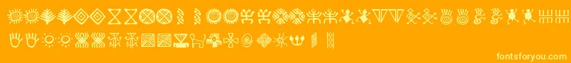 BacatР°-fontti – keltaiset fontit oranssilla taustalla