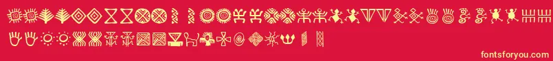 BacatР°-fontti – keltaiset fontit punaisella taustalla