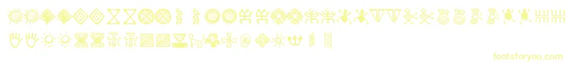 BacatР°-Schriftart – Gelbe Schriften auf weißem Hintergrund