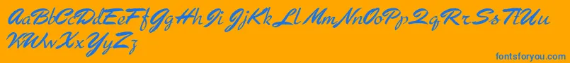 Arresto Font – Blue Fonts on Orange Background