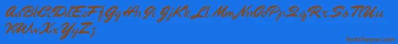 Arresto Font – Brown Fonts on Blue Background