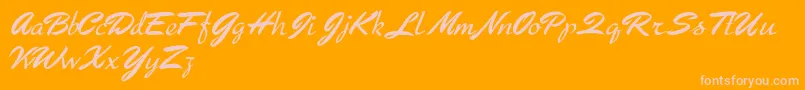 Arresto Font – Pink Fonts on Orange Background