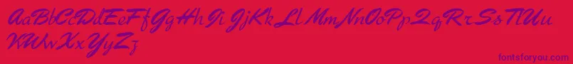 Arresto Font – Purple Fonts on Red Background