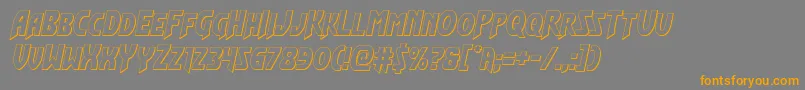 フォントFlashrogersout – オレンジの文字は灰色の背景にあります。