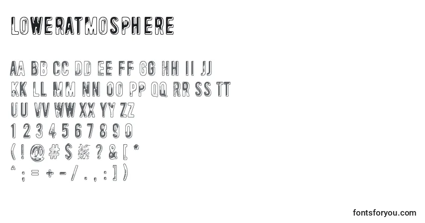 Schriftart LowerAtmosphere – Alphabet, Zahlen, spezielle Symbole