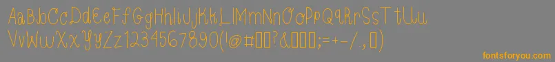 Bloom-Schriftart – Orangefarbene Schriften auf grauem Hintergrund