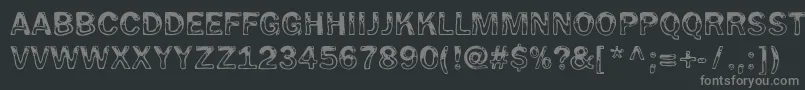 フォントWetpet – 黒い背景に灰色の文字