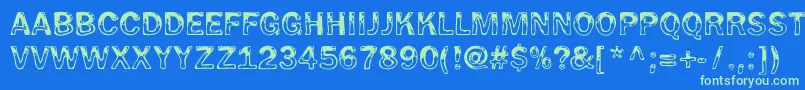 Wetpet Font – Green Fonts on Blue Background