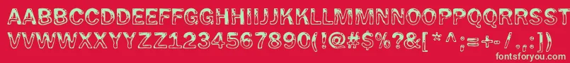 Wetpet Font – Green Fonts on Red Background