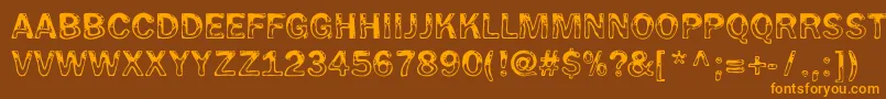 Wetpet Font – Orange Fonts on Brown Background