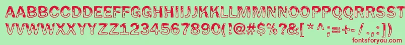 Wetpet Font – Red Fonts on Green Background