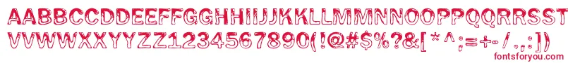 Wetpet-Schriftart – Rote Schriften auf weißem Hintergrund