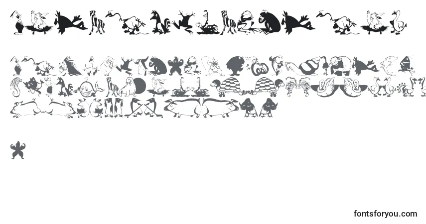 A fonte Animalcomedians – alfabeto, números, caracteres especiais